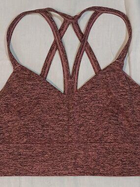 Joy Lab/Sports Bra/Womens S/Pink Heather Strappy Criss Cross Athleisure Yoga Act